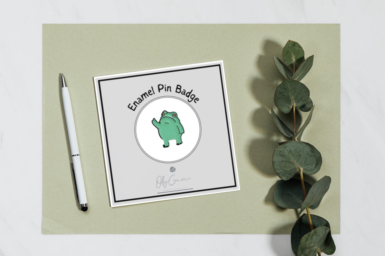 ‘Middle finger green frog’ Pin Badge