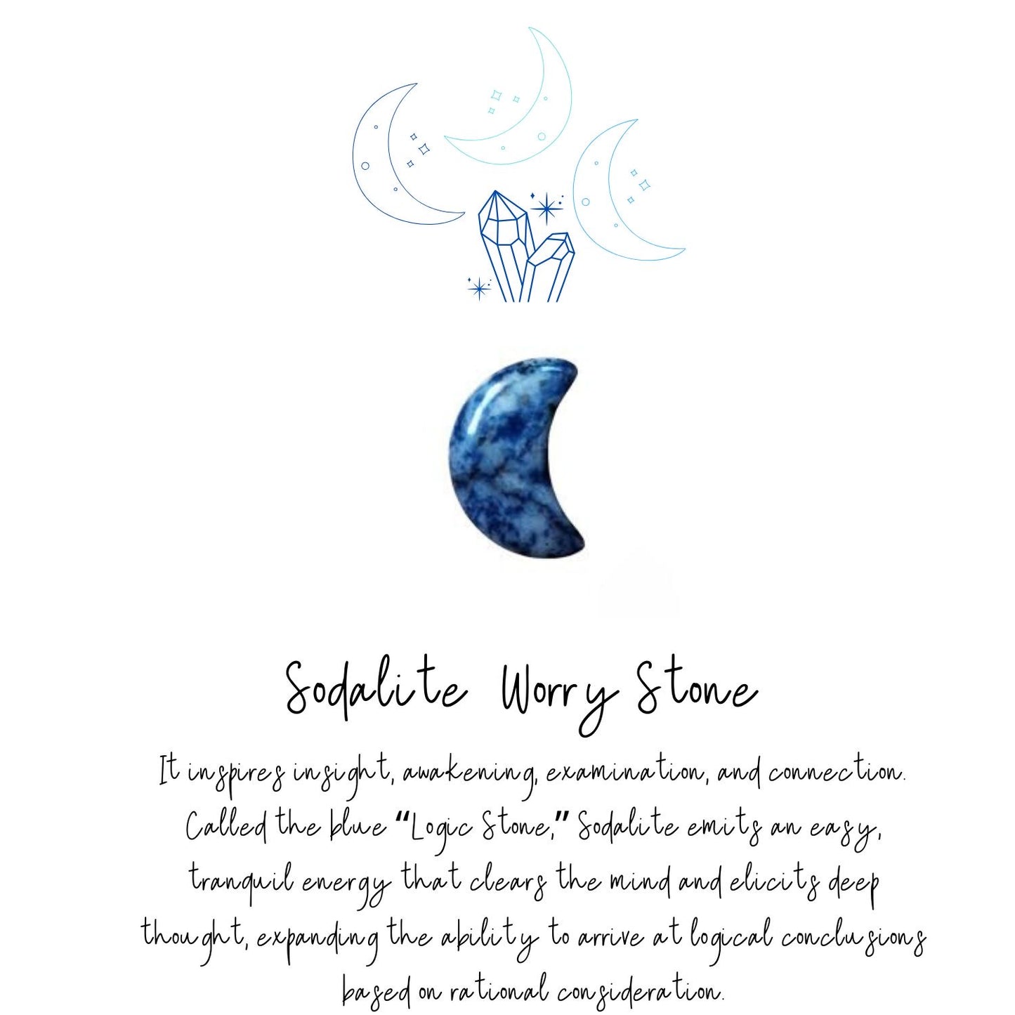 Sodalite Worry Stone - Moon