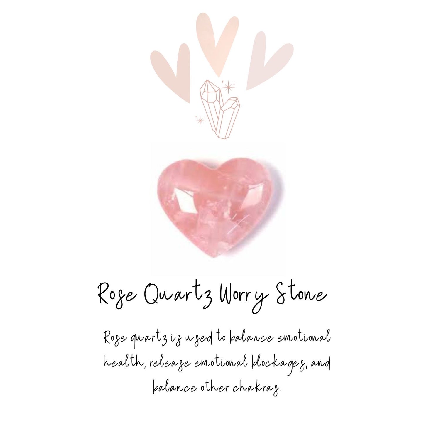 Rose Quartz Worry Stone - Heart