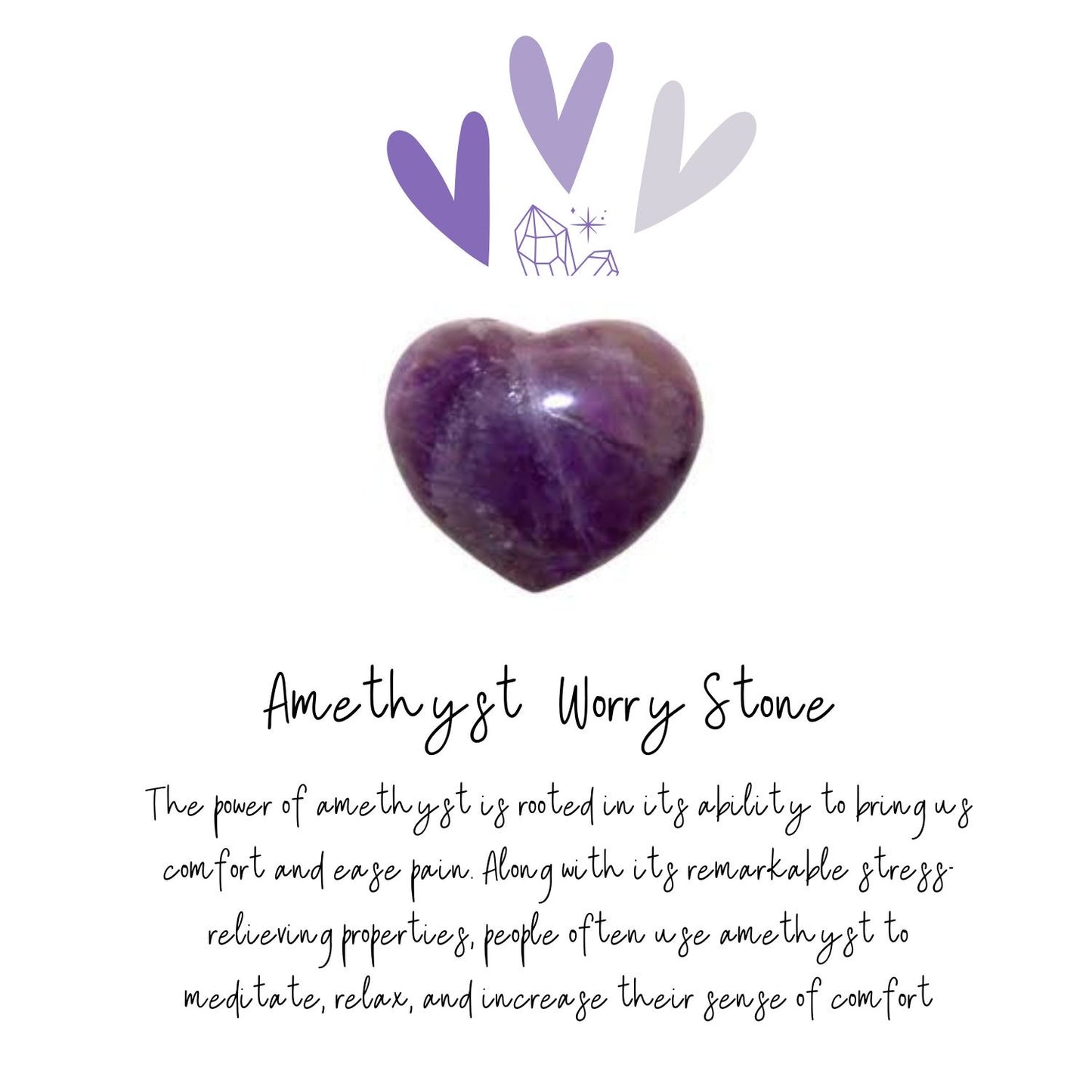 Amethyst Worry Stone - Heart