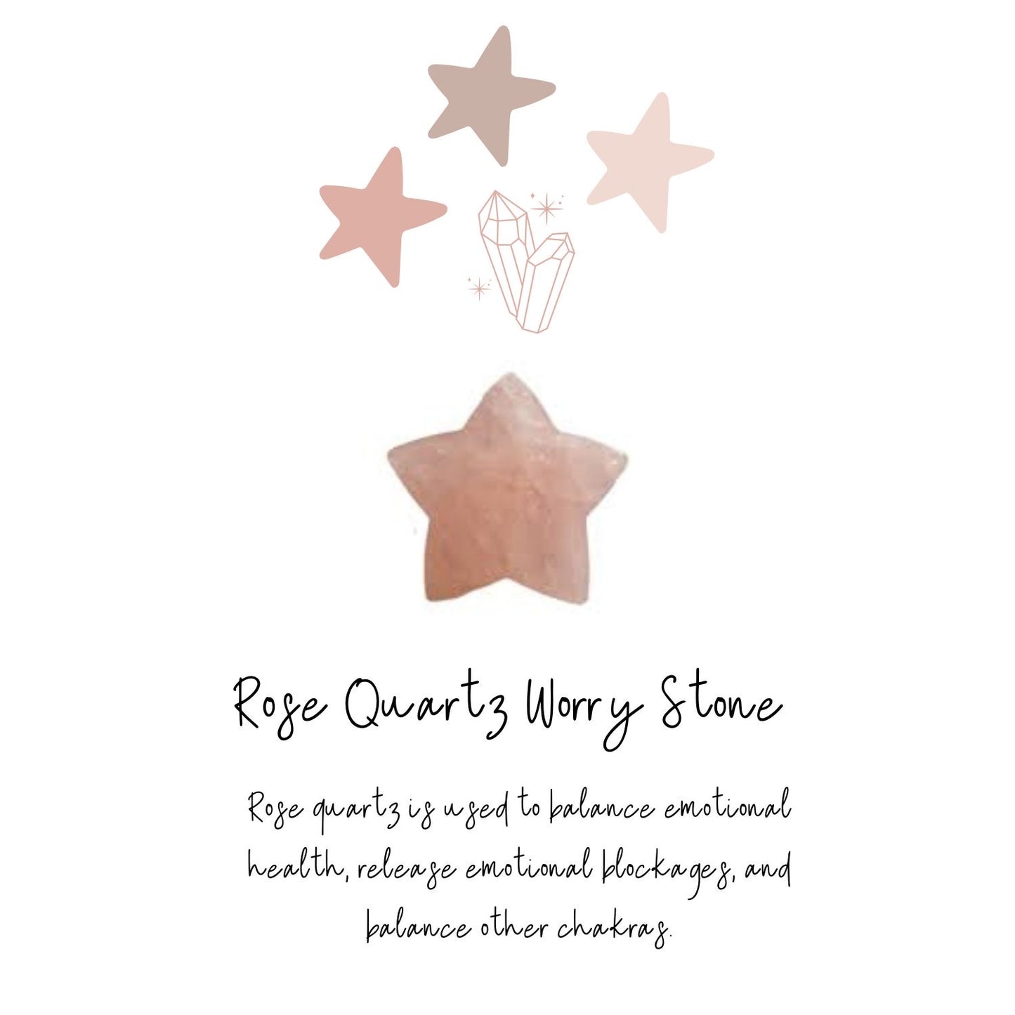 Rose Quartz Worry Stone - Star