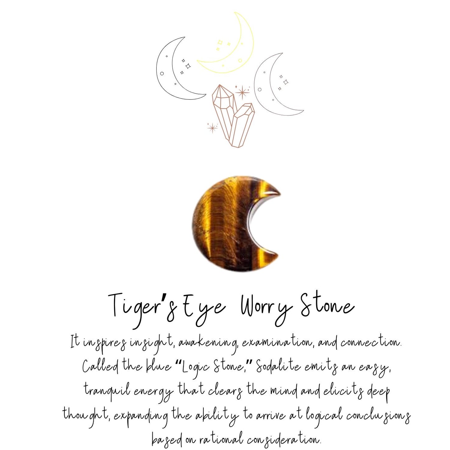 Tiger’s Eye Worry Stone - Moon