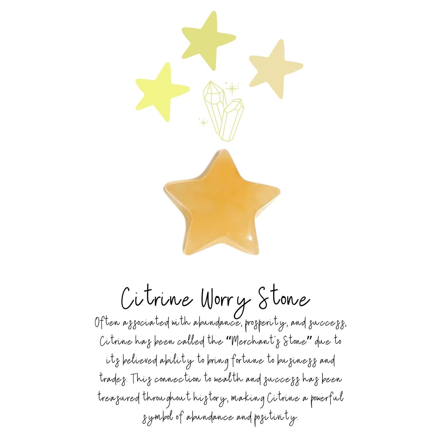 Citrine Worry Stone - Star